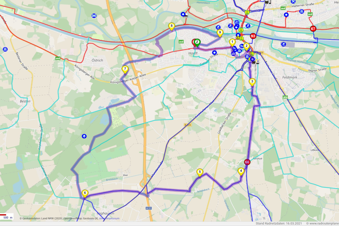 Hardt Runde Radroutenplaner