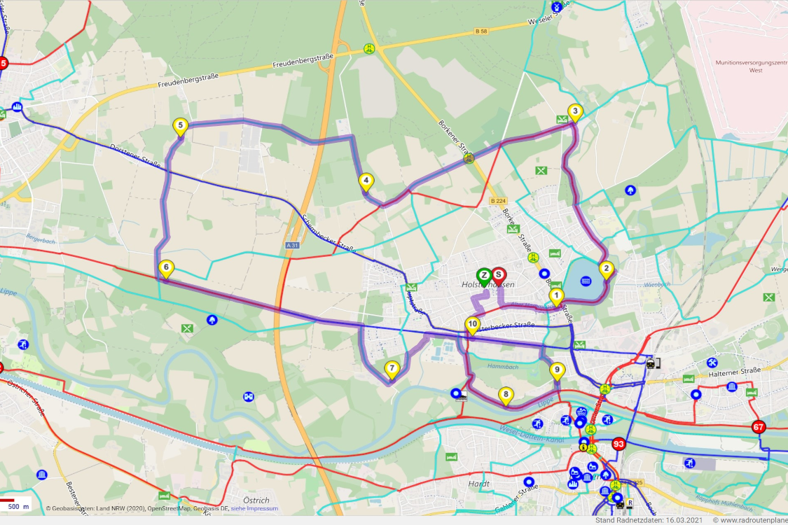 Holsterhausener Runde Radroutenplaner