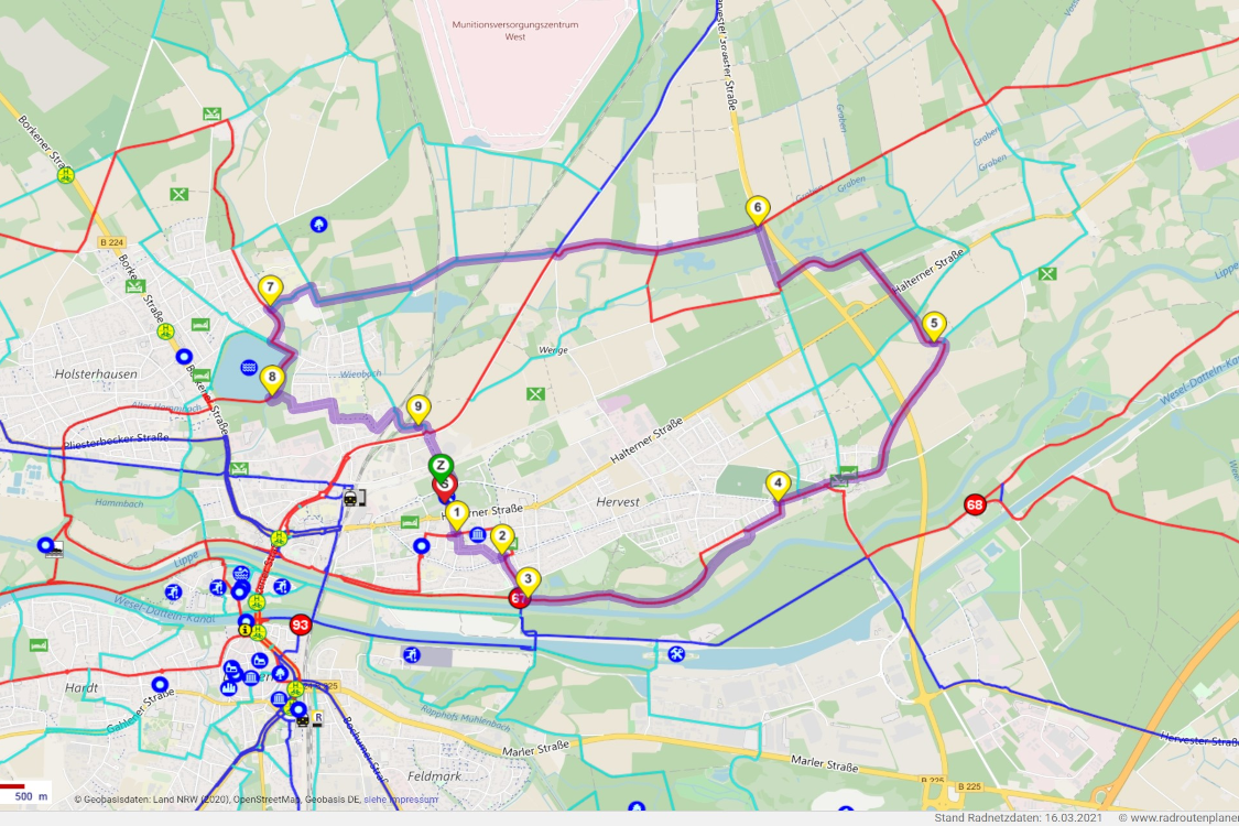 Hervest Runde Radroutenplaner